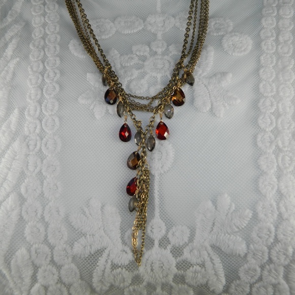 Rachel Reinhardt Jewelry - Rachel Reinhardt Necklace gold red smokey gems Y
